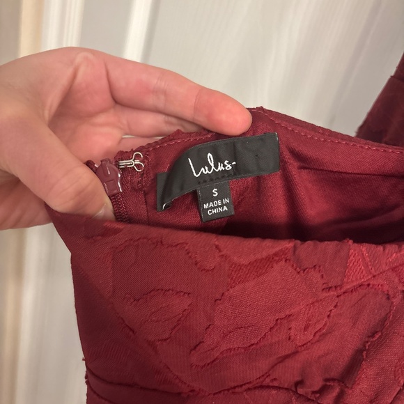 Lulus Let There Be Romance Burgundy Burnout Floral Maxi Dress Red - Size S - Picture 6 of 6